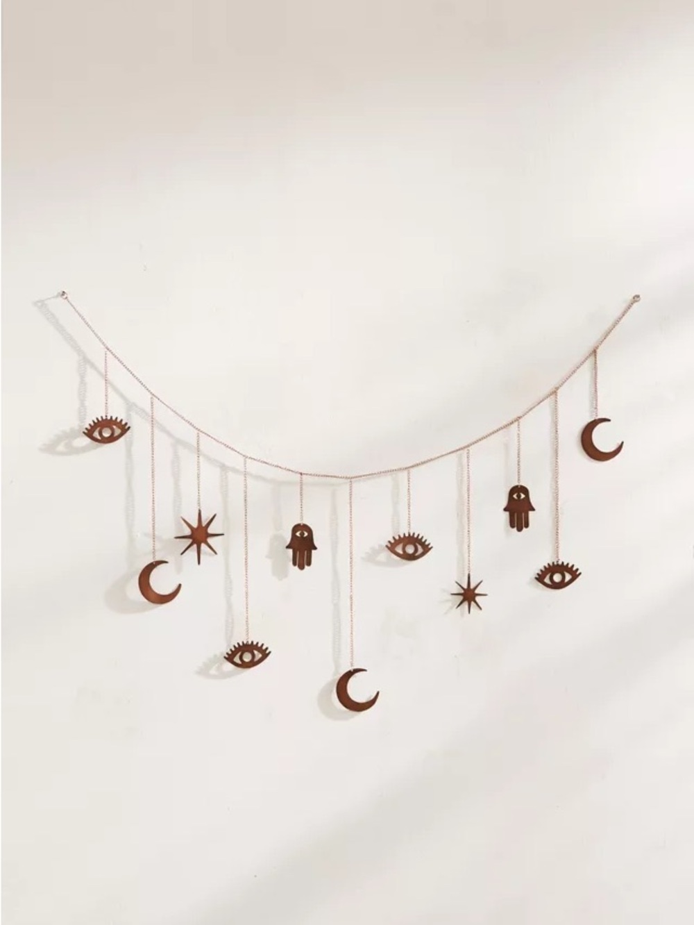 Urban Outfitters Bronze Moon hands symbology Charm Hanging Garland banner